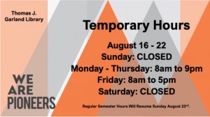 Temporary Hours August 2020