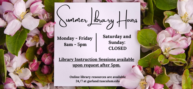 Summer Library Hours Updated